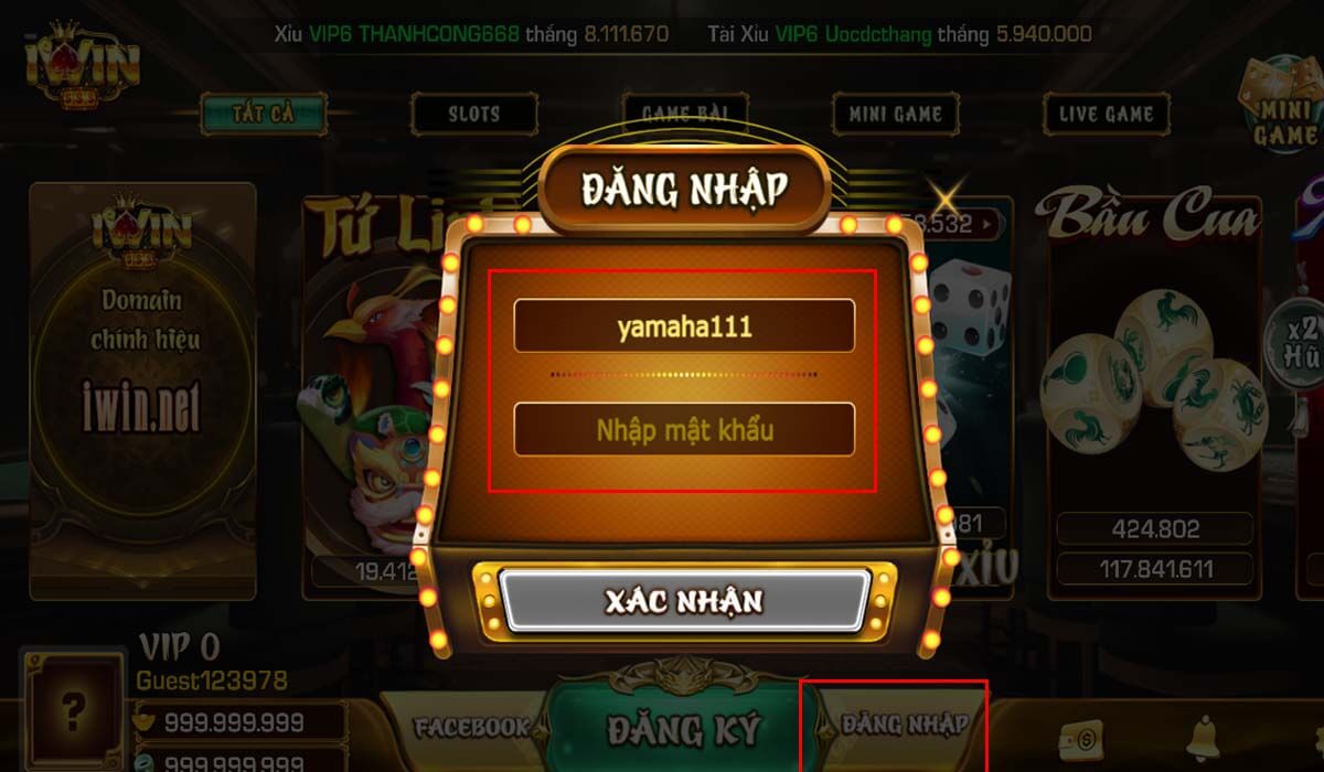 Đăng nhập vào Iwin Club