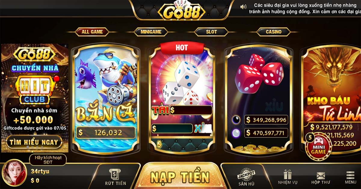 Cổng game bài đổi thưởng Go88